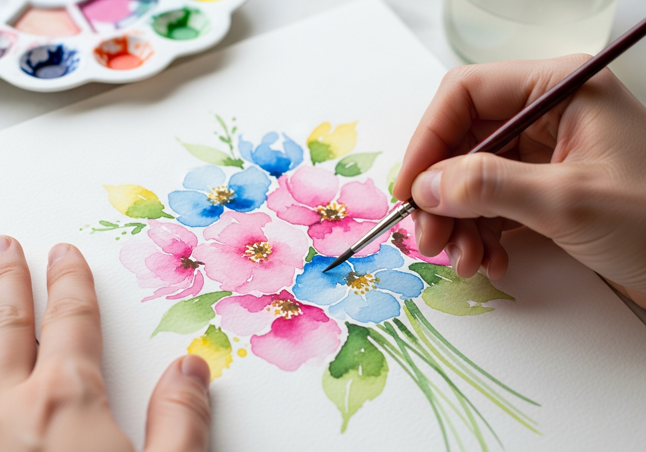 Пошаговые техники акварели