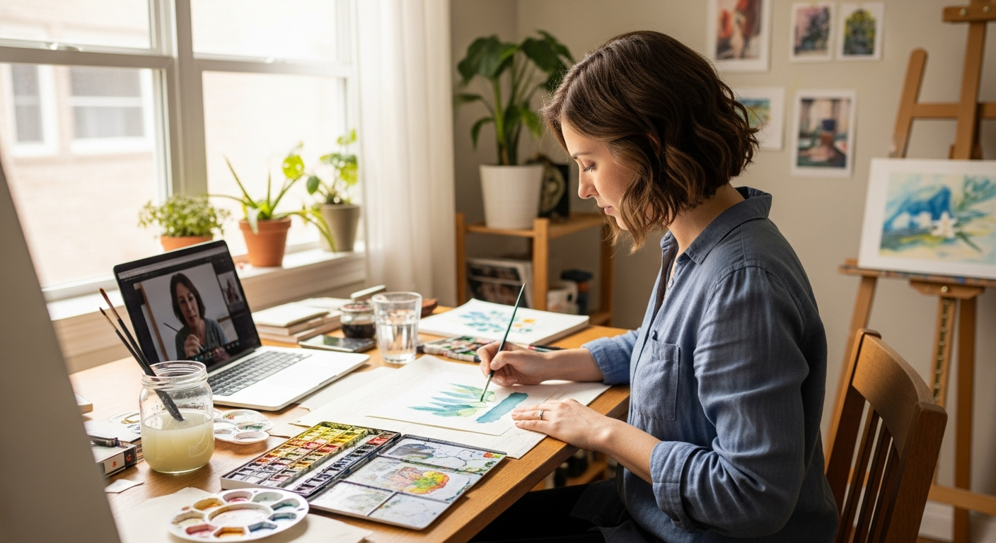 Онлайн-урок акварели