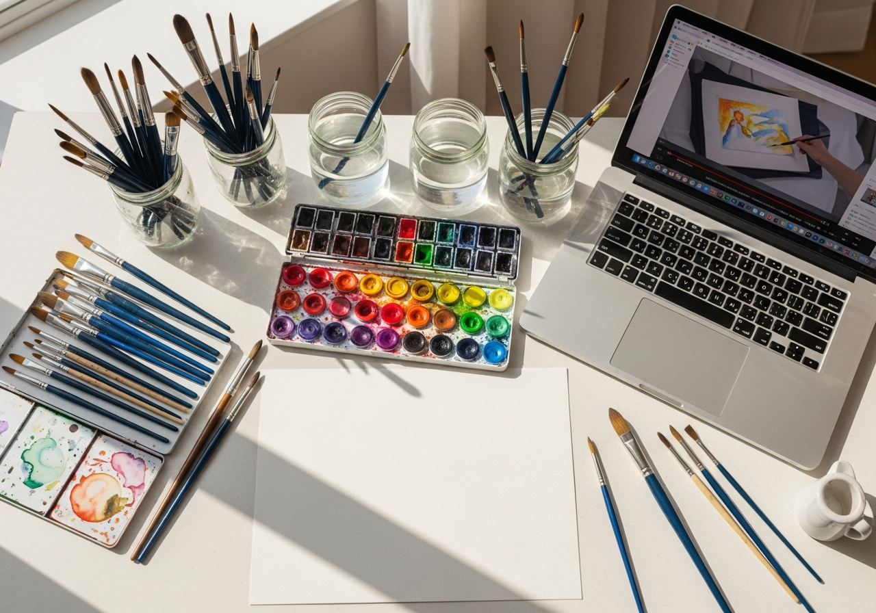 Онлайн занятие акварелью